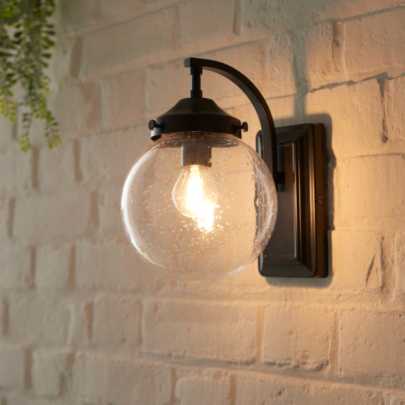 Twain Globe Glass Compact Outdoor Wall Light - image 1