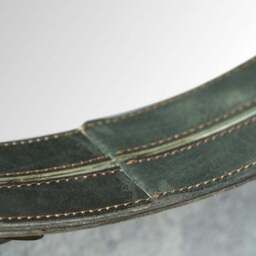 Leather Round Wall Mirror - thumbnail 2