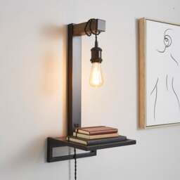 Fulton Plug In Wall Light with Shelf - thumbnail 1
