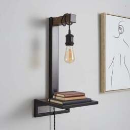 Fulton Plug In Wall Light with Shelf - thumbnail 2