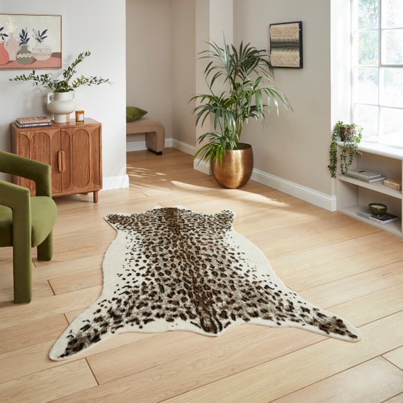 Faux Fur Leopard Print Rug - image 1
