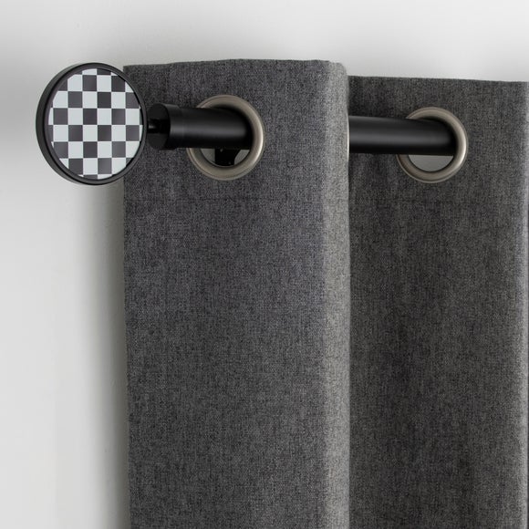 Checkerboard Extendable Metal Eyelet Curtain Pole - image 1