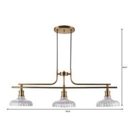 Colt Antique Brass 3 Light Diner Ceiling Light - thumbnail 6