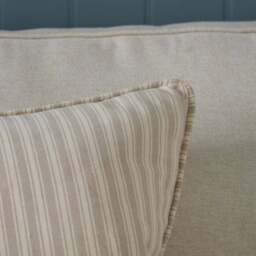Ticking Stripe Piped Cotton Square Cushion Cover - thumbnail 2