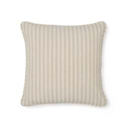 Ticking Stripe Piped Cotton Square Cushion Cover - thumbnail 3