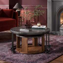 Georgi Marble Effect Nest of Coffee Tables - thumbnail 2
