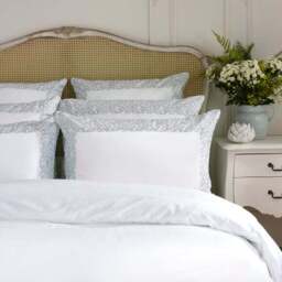 Dorma Elmley Embroidered 100% Cotton Sateen Duvet Cover & Pillowcase Set - thumbnail 2