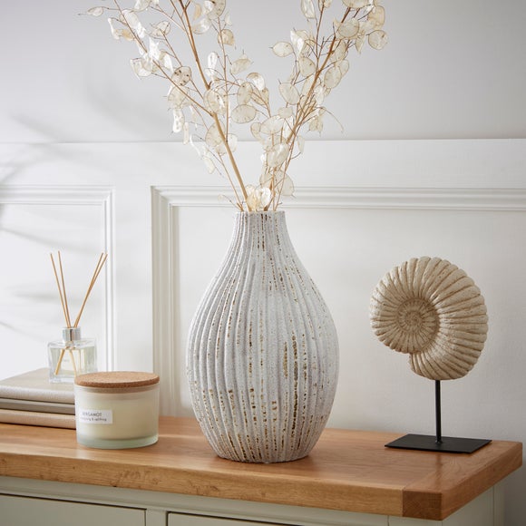 Ribbed Stone Bottle Vase - image 1