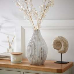 Ribbed Stone Bottle Vase - thumbnail 1