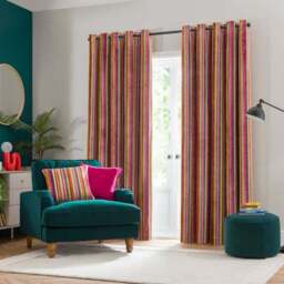 Aliyah Stripe Eyelet Curtains - thumbnail 2
