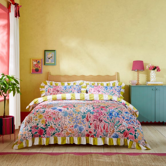 Sophie Robinson Sunset Flowers 100% Cotton Duvet Cover & Pillowcase Set