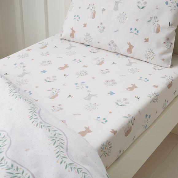 Pack of 2 Soft Bunnies 100% Cotton Fitted Bed Sheets - image 1