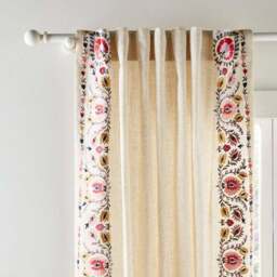 Hani Embroidered Hidden Tab Top Single Voile Panel - thumbnail 3