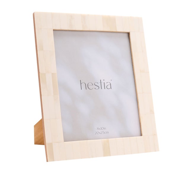 Hestia White Wide Border Bone Effect Photo Frame - image 1