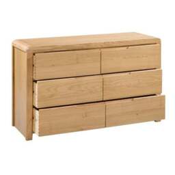 Curve Wide 6 Drawer Chest, Oak - thumbnail 3
