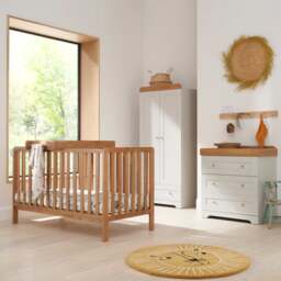 Tutti Bambini 3 Piece Oak Malmo Cot Bed and Rio Furniture Set - thumbnail 1