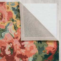 Painted Floral Wool Rug - thumbnail 3
