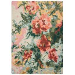 Painted Floral Wool Rug - thumbnail 5