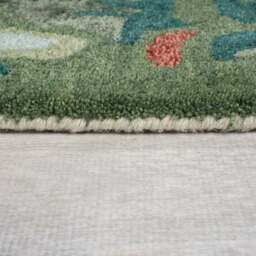 Painted Floral Wool Rug - thumbnail 4