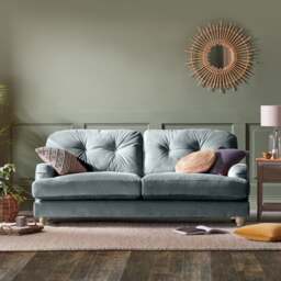 Martha Vintage Velvet 3 Seater Sofa - thumbnail 1