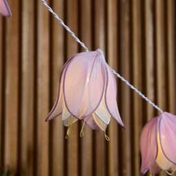 Fabric Flowers 10 LED Outdoor Solar String Lights - thumbnail 3