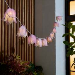 Fabric Flowers 10 LED Outdoor Solar String Lights - thumbnail 2