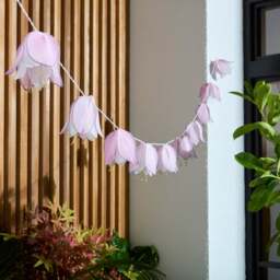 Fabric Flowers 10 LED Outdoor Solar String Lights - thumbnail 1