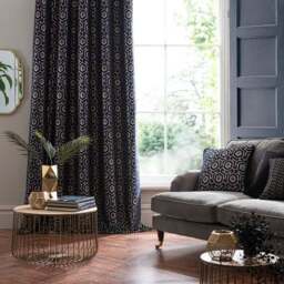 Geo Cut Navy Velvet Cushion - thumbnail 4