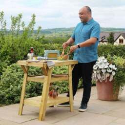 BBQ Wooden Outdoor Side Table - thumbnail 3