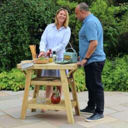 BBQ Wooden Outdoor Side Table - thumbnail 2