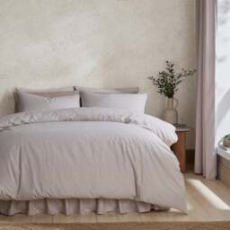 Chambray Microfibre Duvet Cover & Pillowcase Set - thumbnail 1