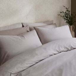 Chambray Microfibre Duvet Cover & Pillowcase Set - thumbnail 4