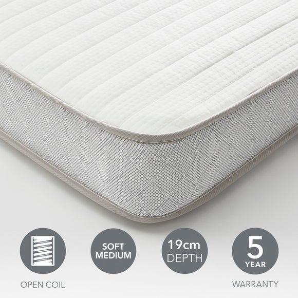 Dunelm Rolled Memory Foam Open Coil Hybrid Mattress, 19cm - image 1
