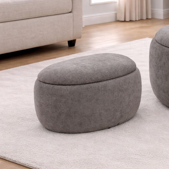 Westhill Chenille Small Oval Storage Footstool - image 1