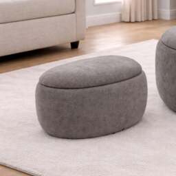 Westhill Chenille Small Oval Storage Footstool