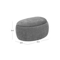 Westhill Chenille Small Oval Storage Footstool - thumbnail 2