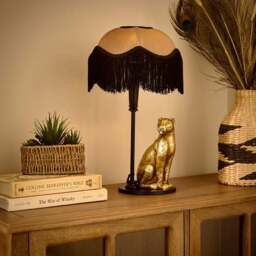Kindra Fringed Leopard Table Lamp - thumbnail 2