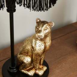 Kindra Fringed Leopard Table Lamp - thumbnail 3
