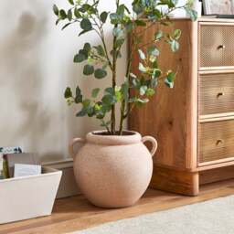 Wide Stone Vase with Handles - thumbnail 1