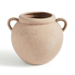 Wide Stone Vase with Handles - thumbnail 3