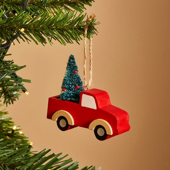 Christmas Truck Earrings – Acrylic Red Truck With Tree Dangle Earrings For Holidays - View #7