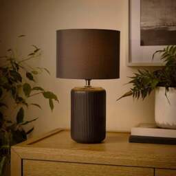 Lea Ribbed Ceramic Table Lamp - thumbnail 2