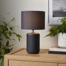 Lea Ribbed Ceramic Table Lamp - thumbnail 1
