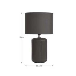 Lea Ribbed Ceramic Table Lamp - thumbnail 6