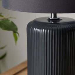 Lea Ribbed Ceramic Table Lamp - thumbnail 3
