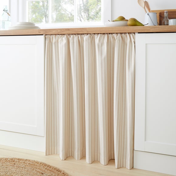 Linford Stripe Slot Top Unlined Undercounter Curtain - image 1