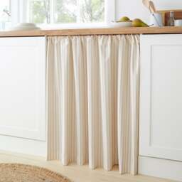 Linford Stripe Slot Top Unlined Undercounter Curtain - thumbnail 1