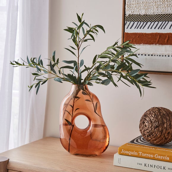 Abstract Amber Glass Vase - image 1