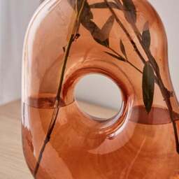 Abstract Amber Glass Vase - thumbnail 2