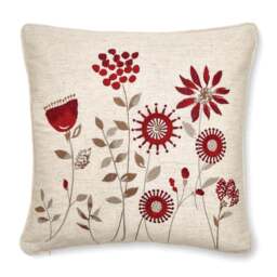 Scandi Field Embroidered Cushion - thumbnail 1